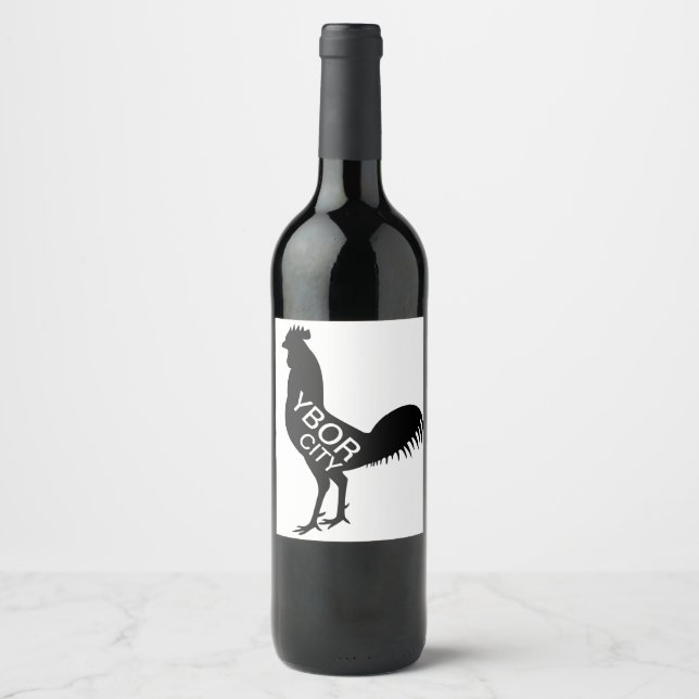 Ybor City Rooster Weinetikett (Vorderseite)