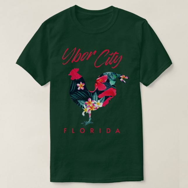 Ybor City Tampa Florida Hühnchen Lover Blume T-Shirt (Design vorne)