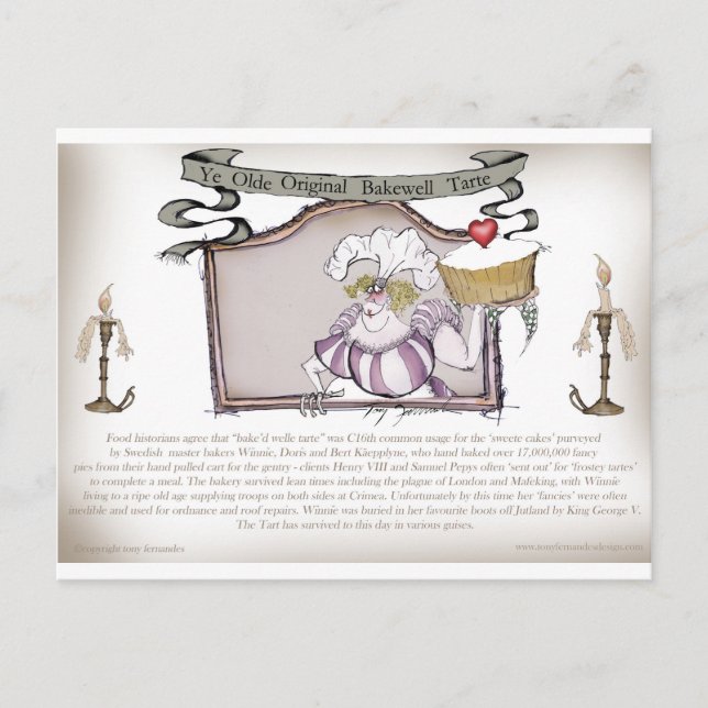 ye olde original bakewell tarte, tony fernandes postkarte (Vorderseite)
