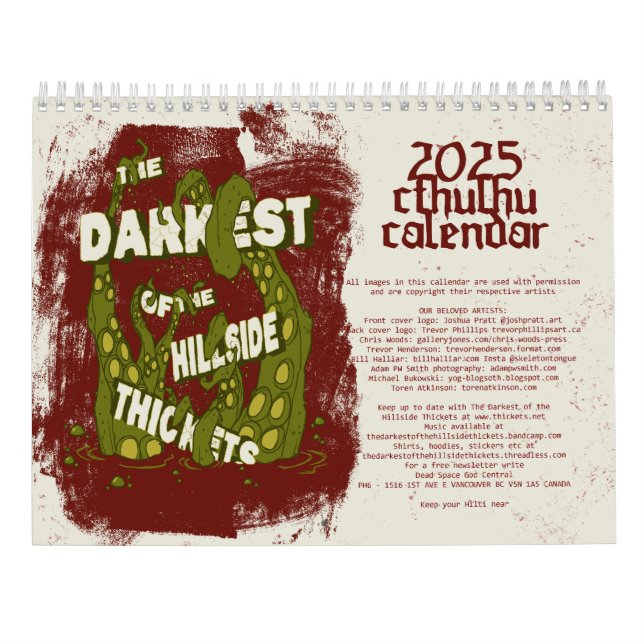 Ye Olde Thickets Kalender 2025 (Rückseite)