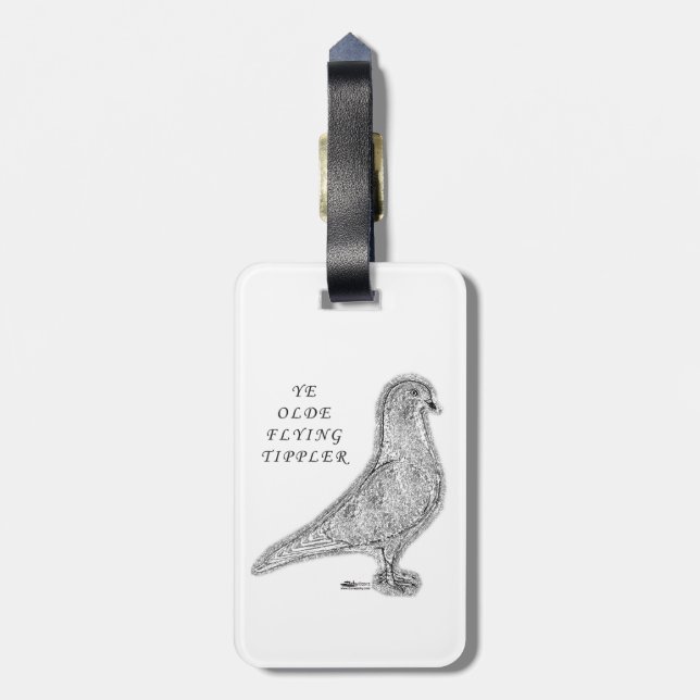Ye Olde Tippler Pigeon Gepäckanhänger (Rückseite vertikal)