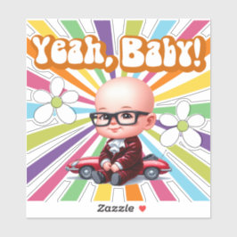Yeah Baby Retro Aufkleber