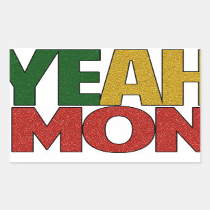 Yeah Mon Jamaican Vacation Rechteckiger Aufkleber
