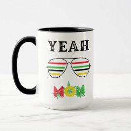Yeah Mon Reggae farbige Sonnenbrille Kaffeekaffee Tasse