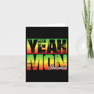 Yeah Mon Retro Jamaica Flag Jamaican Souvenir Funn Karte