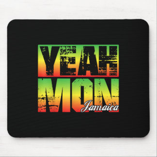 Yeah Mon Retro Jamaica Flag Jamaican Souvenir Funn Mousepad