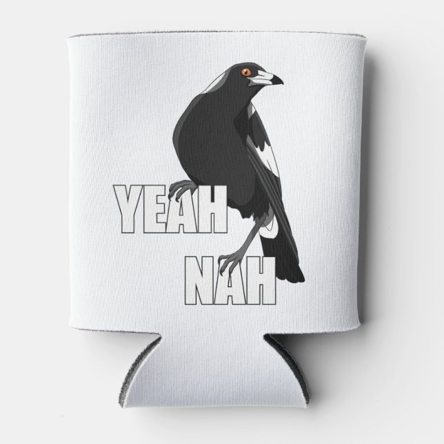 Yeah Nah lustige australische Slang Magpie kann co Dosenkühler (Vorderseite)