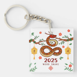 Year 2025 Wood Snake. Chinese horoscope Schlüsselanhänger