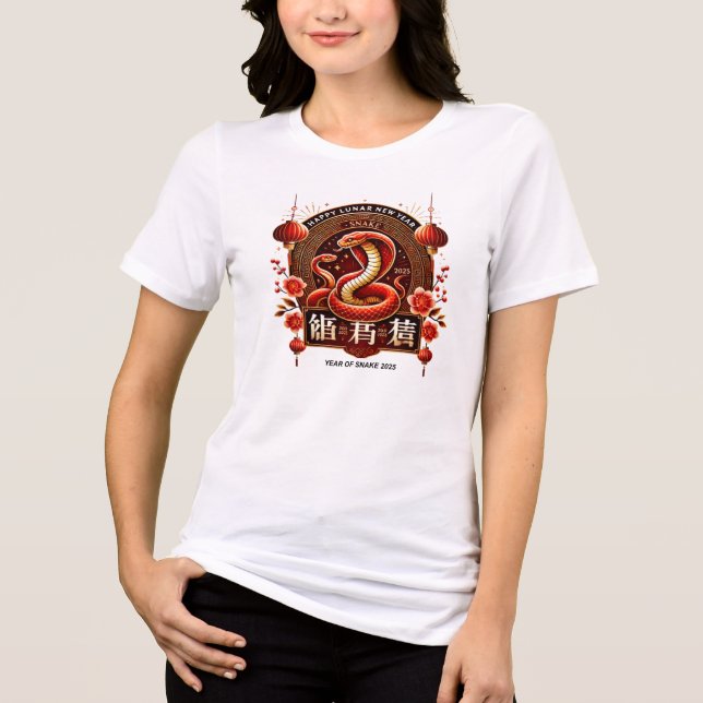Year 2025 Wood Snake. Chinese horoscope  Tri-Blend Shirt (Vorderseite)