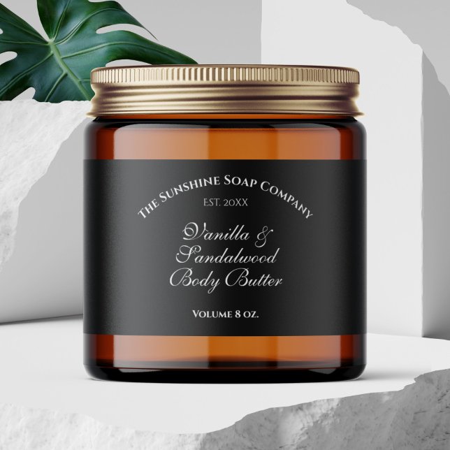 Year Established Black Body Butter Jar Label (Von Creator hochgeladen)