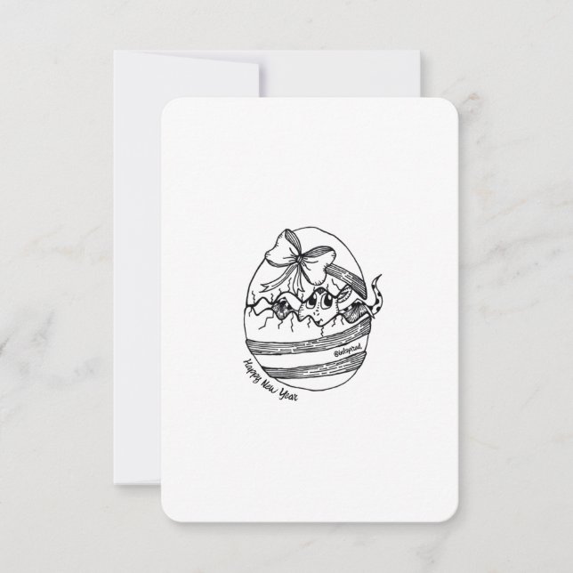 Year of the Dragon, Happy New Year, Cute Flat Card (Vorderseite)