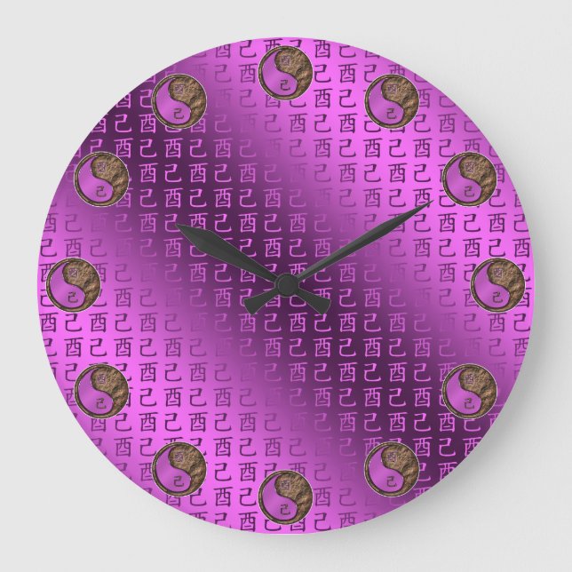 Year of the Earth Rooster Große Wanduhr (Vorderseite)