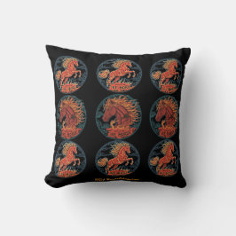 Year of the Fire Horse black Kissen