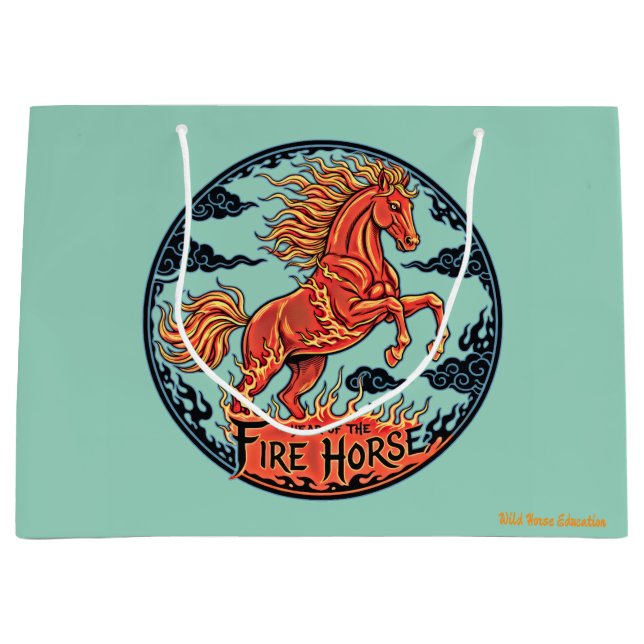 Year of the Fire Horse Große Geschenktüte (Vorderseite)