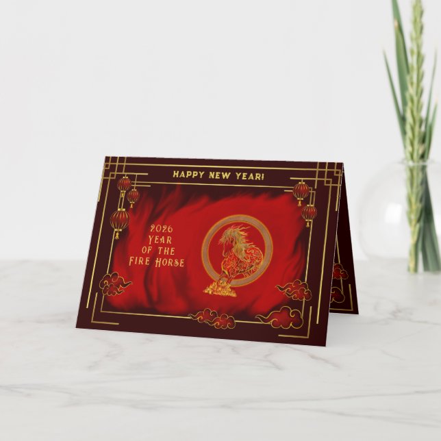 Year of the Fire Horse , Happy Lunar New Year (Vorderseite)
