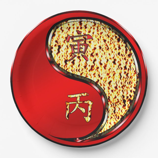 Year of the Fire Tiger Pappteller (Vorderseite)
