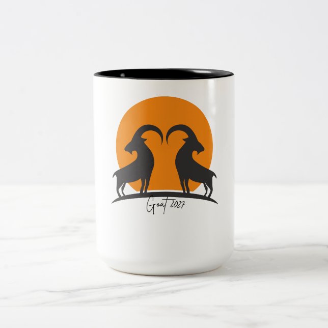 Year of the Goat 2027 Zweifarbige Tasse (Mittel)