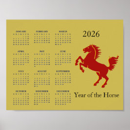 Year of the Horse 2026 Calendar Poster