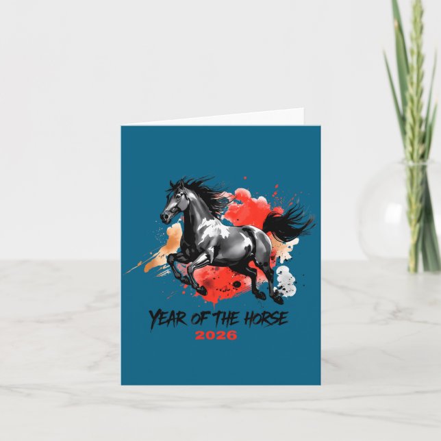 Year Of The Horse 2026 Chinese New Year  Karte (Vorderseite)