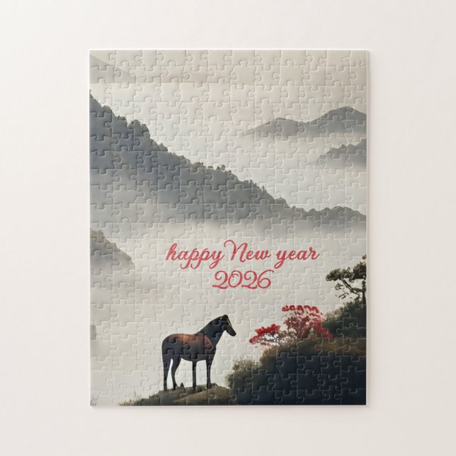 Year of the Horse 2026 Chinese New Year Mountain  (Vertikal)