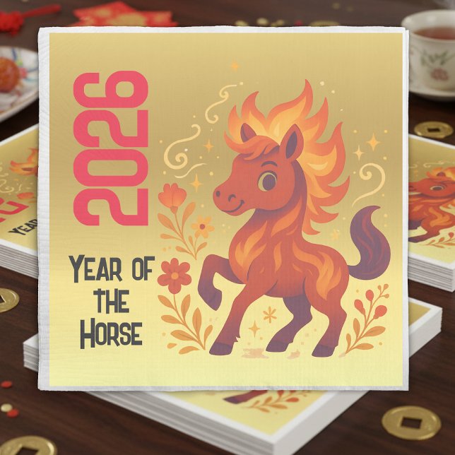 Year of the Horse 2026 serviette Chinese New Year (Von Creator hochgeladen)