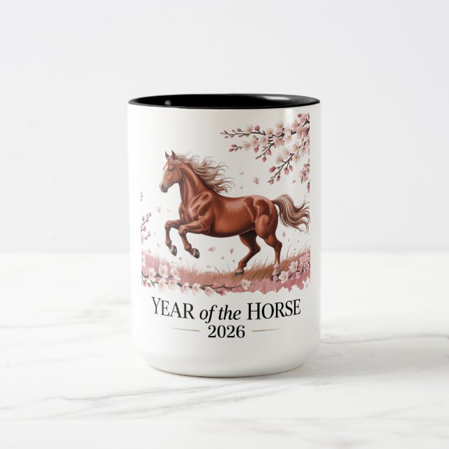 Year of the Horse 2026 Zweifarbige Tasse (Mittel)