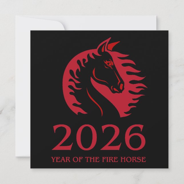 Year of the Horse Flat Greeting Card (Vorderseite)
