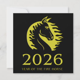 Year of the Horse Flat Greeting Card