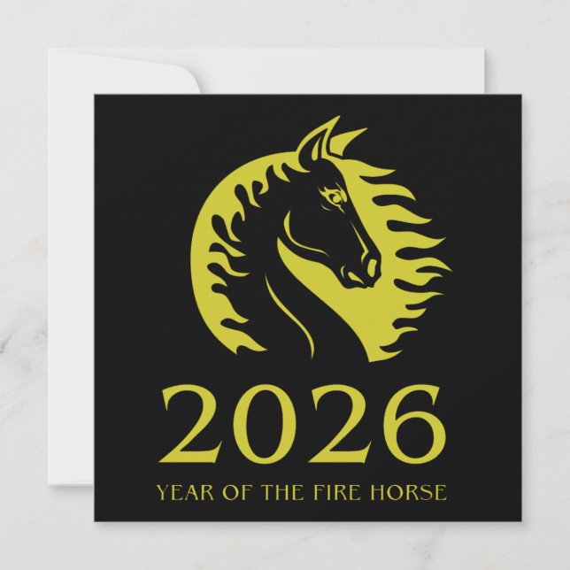 Year of the Horse Flat Greeting Card (Vorderseite)