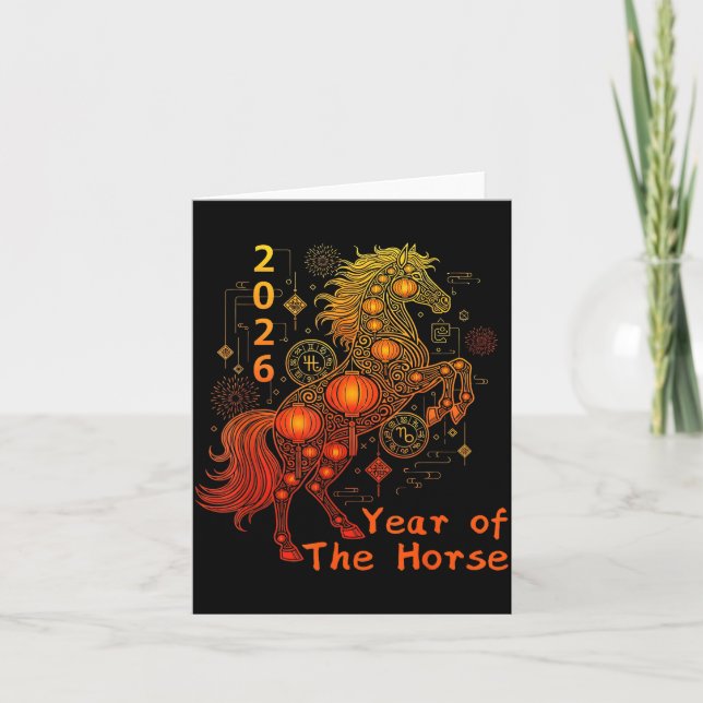 Year Of The Horse Happy Chinese Lunar New Year 202 Karte (Vorderseite)