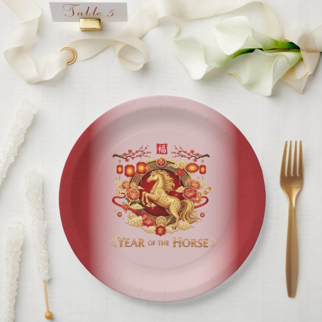 Year of the Horse New Years Eve Party Pappteller (Hochzeit)