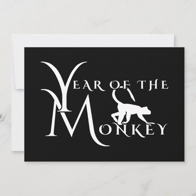 Year of the Monkey Einladung (Vorderseite)