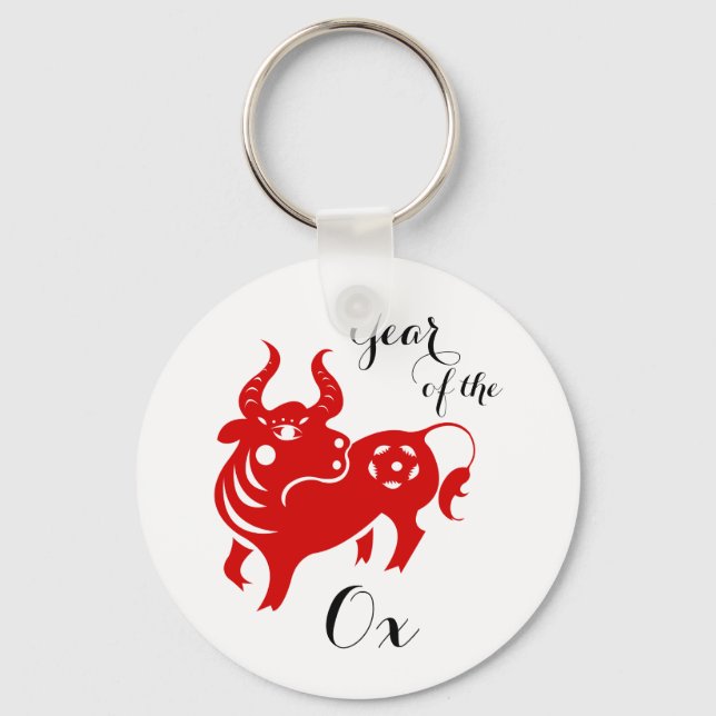 Year of the Ox Chinese Horoscope Magnets Schlüsselanhänger (Vorderseite)
