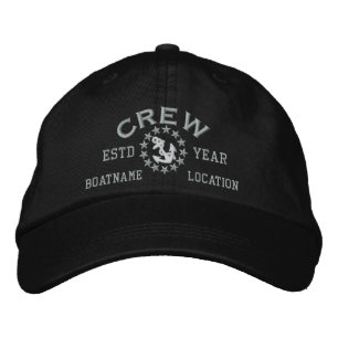 YEAR und Name Crew Yacht Flag personalisierbar Bestickte Kappe
