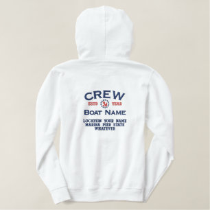 YEAR und Name Crew Yacht Flag personalisierbar Bestickter Hoodie