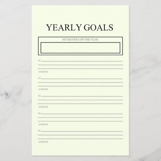  Yearly Goals Planner  Flyer (Vorne)