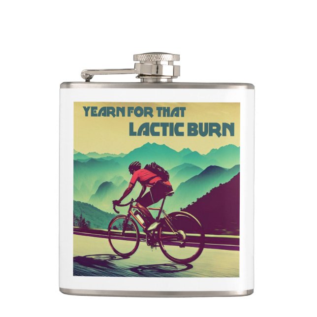 Yearn für dieses laktische Brennen Radfahren Flachmann (Vorderseite)
