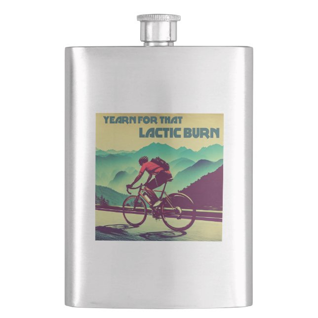 Yearn für dieses laktische Brennen Radfahren Flachmann (Vorderseite)