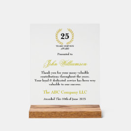 Years Services Award Acrylschild