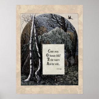 Yeats "The Stolen Child" Viktorianisch Art Gedicht Poster