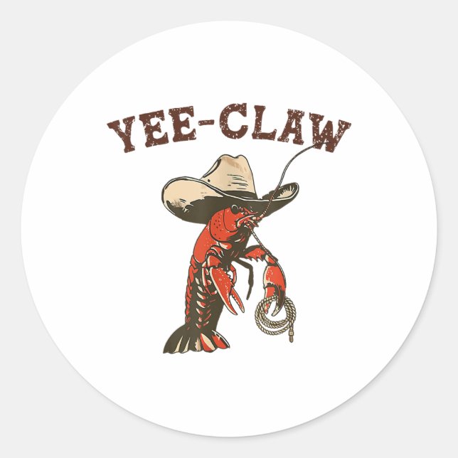 Yeclaw Funny Crawfish Cajun Seafood Festival Runder Aufkleber (Vorderseite)