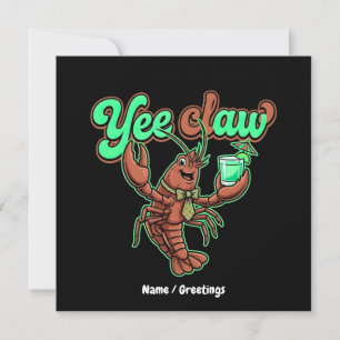 Yee Claw Retro Crawfish-Bow-Küstencocktail  Einladung