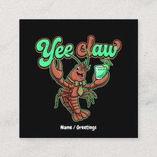 Yee Claw Retro Crawfish-Bow-Küstencocktail Quadratische Visitenkarte