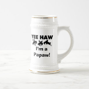 Yee Haw bin ich eine Papaya-Frucht T-Shirts und Bierglas