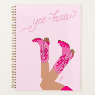 Yee-Haw Cowgirl Stiefel Benutzerdefinierter Name  Planer
