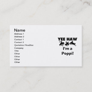 Yee Haw ich bin ein Poppi-T - Shirt und Geschenke Visitenkarte