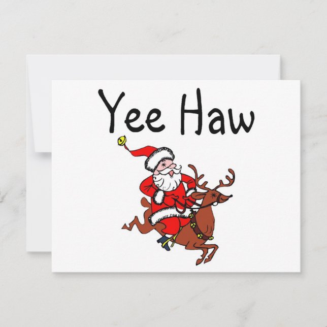 Yee Haw Santa Feiertagskarte (Vorderseite)
