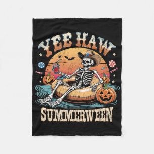Yee Haw Summerween Cowboy Skeleton Western Hallowe Fleecedecke