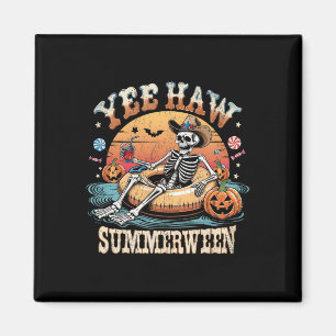 Yee Haw Summerween Cowboy Skeleton Western Hallowe Magnet