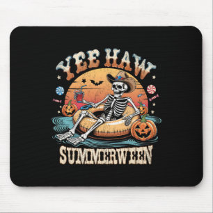 Yee Haw Summerween Cowboy Skeleton Western Hallowe Mousepad